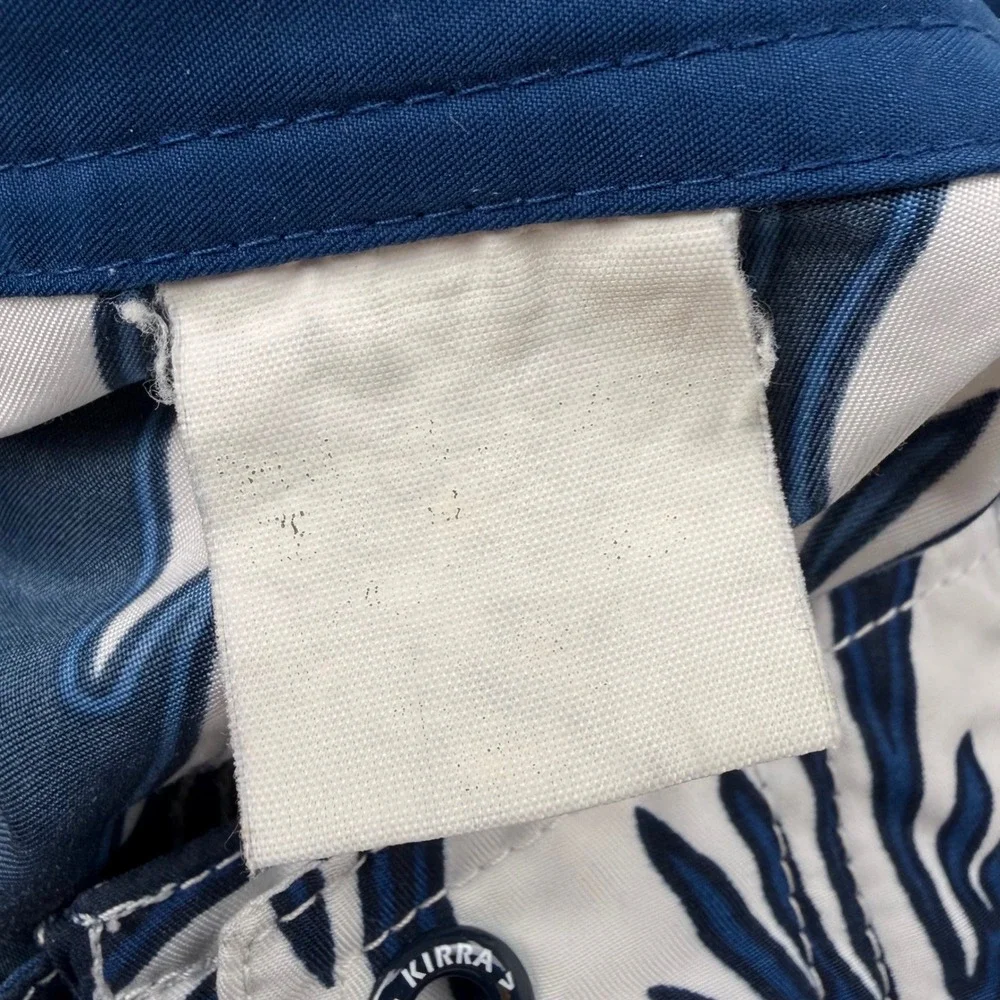 Kirra Mens Hibiscus Floral Board Shorts Navy Blue White Swim Trunks Cargo Pocket